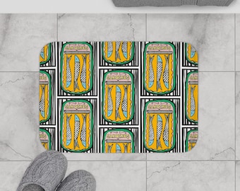 Alfombra de baño de sardinas: decoración náutica colorida para el baño, regalo para los amantes de los peces