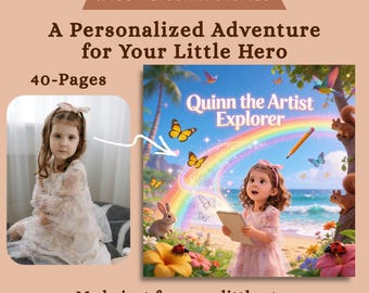 Custom Kids Art Storybook from Photo | Drawing Theme Personalized Baby Book with Name | Toddler Gift | Grandchildren Keepsake