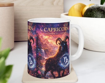 Capricorn Zodiac Goat Horoscope Mug | Astrology Ceramic Mug
