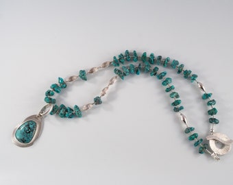 Sterling Silver Turquoise with Pyrite Neckpiece