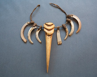 Hornbill Necklace from Papua New Guinea Ethnic Artifact Mid 20th Century or Earlier