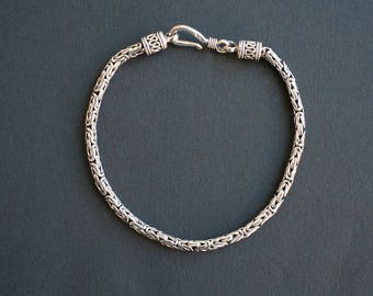 Bali Sterling Silver Byzantine Link Bracelet Handmade