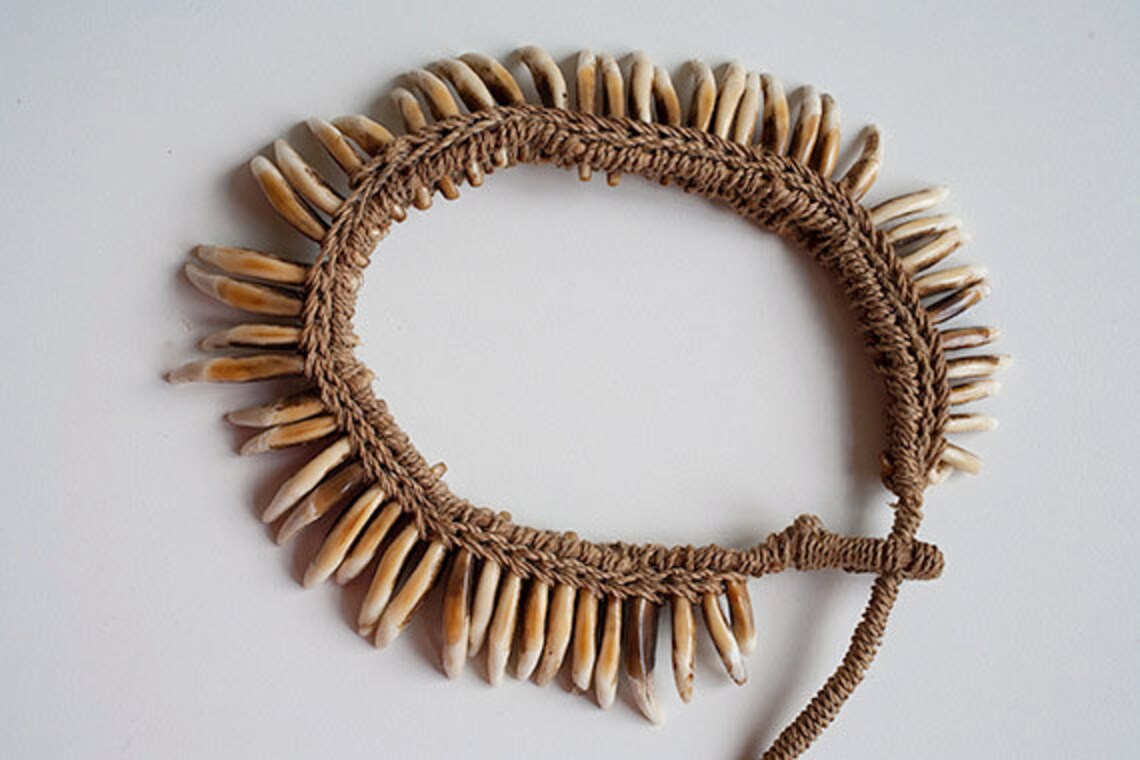 Dog Tooth Necklace from Papua New Guinea Ethnic Artifact Mid Etsy