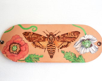 Death's Head Moth Leather Cuff