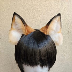 Handmade Red Fox Ears Headband, Realistic Furry Fox Cosplay Ears, 9 cm