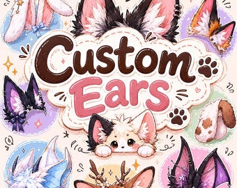 Custom Animal Ears, Personalized  Handmade Cosplay Headband or Clips, Kemono Style