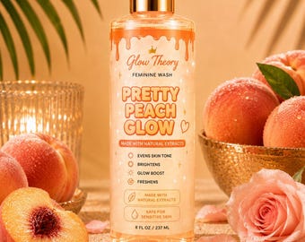 Brightening Feminine Wash | pH Balanced Intimate Cleanser | Feminine Hygiene Wash for Women | Peach Glow Wash | Sensitive Skin