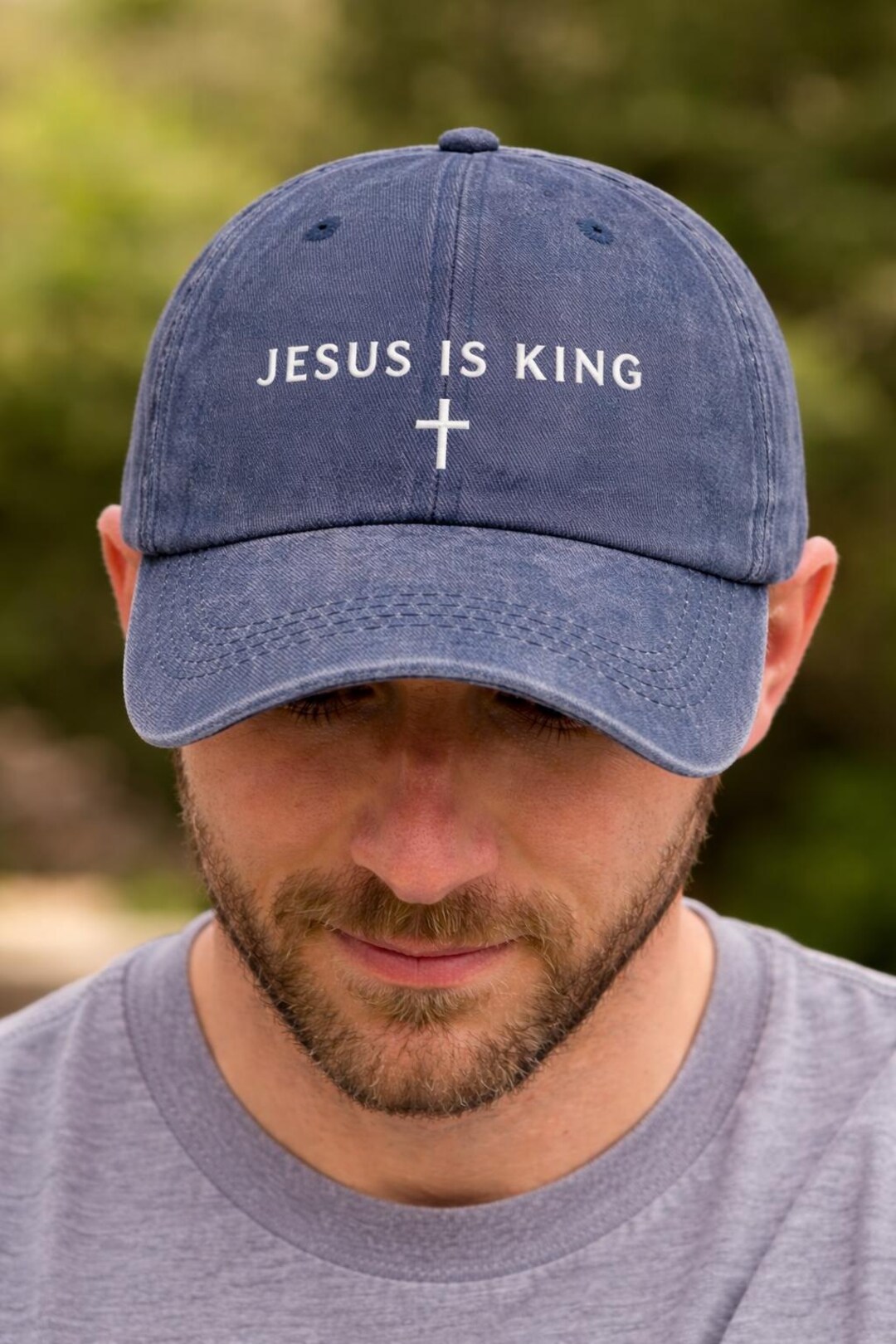 Jesus is King Embroidered Dad Hat, Christian Faith Baseball Cap