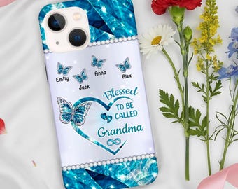 Personalisierte Oma Handyhülle, gesegnet, Oma genannt zu werden, Geschenk für Oma, iPhone Samsung Alle Modelle