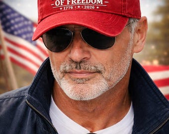 Patriotic 250 Years Of Freedom Eagle Baseball Cap, 1776-2026 USA Hat, Fourth of July Gift, American Flag Embroidered Dad Cap