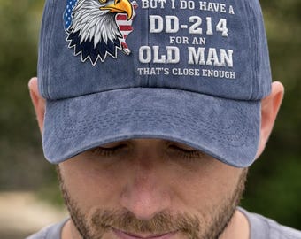 Gorra de veterano DD-214 bordada para hombre, estilo militar, ideal como regalo para papá, abuelo o esposo.
