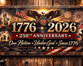 1776–2026 250-jähriges Jubiläumsschild, Eine Nation unter Gott Nummernschild, Vaterländische Amerikanische Wandkunst, veteran Geschenk uns