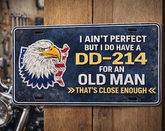 DD214 veteranenkennzeichen stolzes adler-design, perfektes geschenk für veteranen, militärischer Ruhestand, garage oder Mannhöhlendekor uns