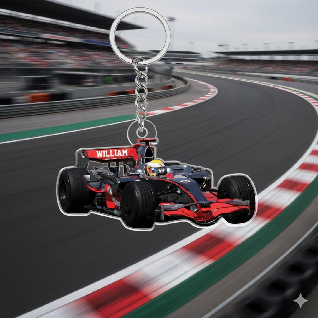 Customized Formula 1 Racing Keychain, Personalized F1 Racer Gift, 2D ...