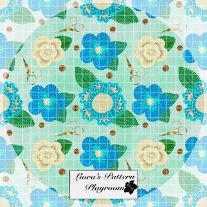 Teal Crochet Style Seamless Design