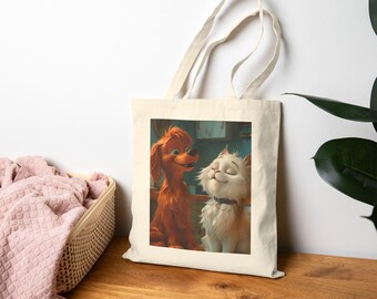 Custom Dog Portrait Tote Bag | Pet Portrait Tote Art | Personalised Dog Lover's Gift | Custom Pet Memorial Gift