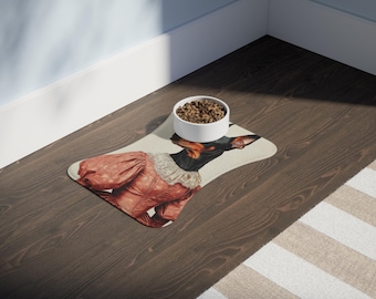 Tappetino per la pappa personalizzato con ritratto di cane / Ritratto artistico di animale domestico / Regalo personalizzato per cani / Regalo commemorativo personalizzato per animali domestici