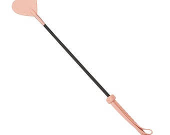 Handmade Pink Leather Flogger with Heart-shaped Paddle | Flexible Whip for Sensual Play |  BDSM Tool | Artisan Sensual Gift for Couples