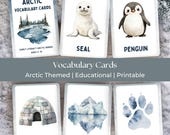 Arctic Vocabulary Cards | Early Literacy Arctic | Winter Learning for Kids | Preschool & Elementary Printable