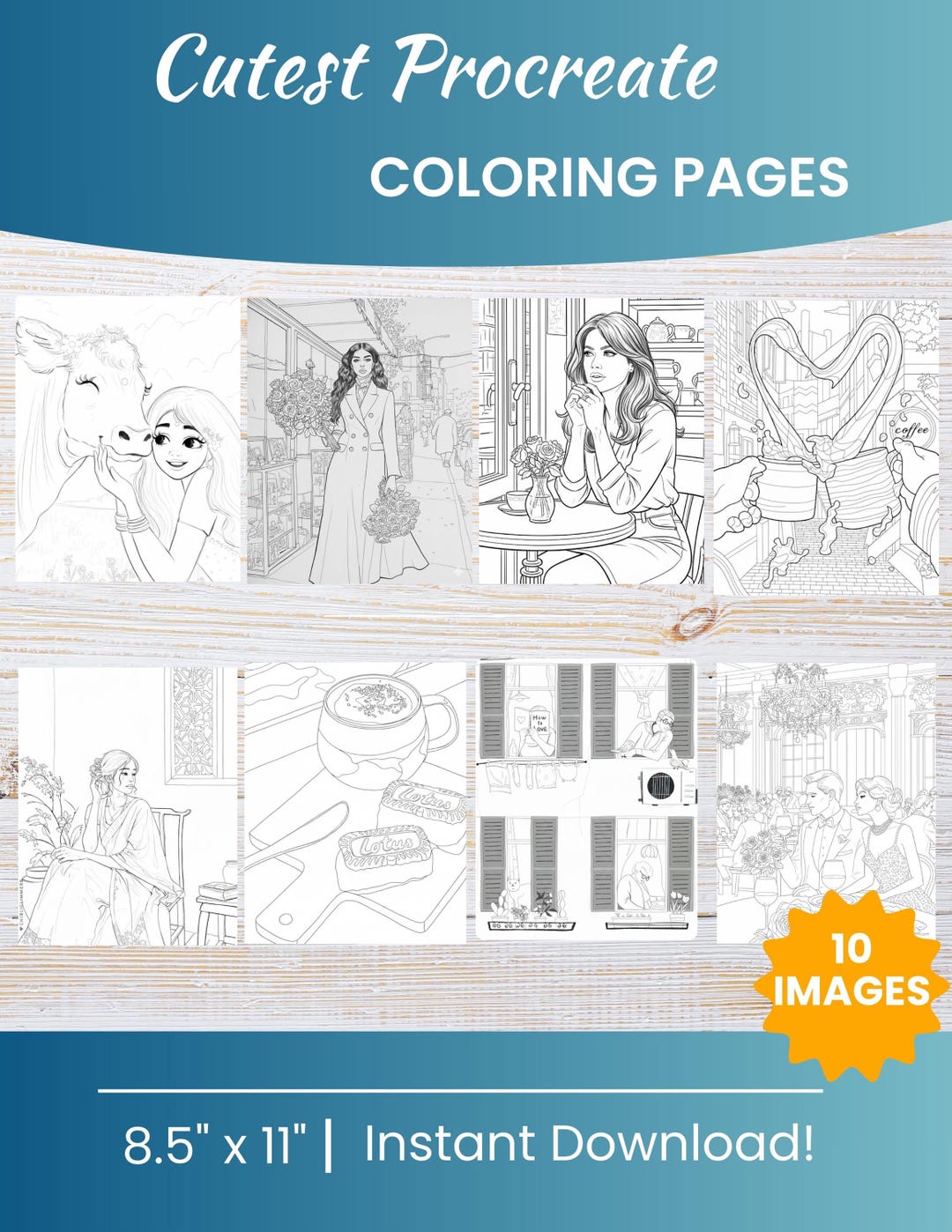 Transparent Coloring Pages for Procreate, Color Pages for Procreate - Etsy