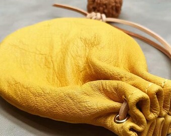 Large Handmade Deerskin Pouch Double Layer Leather Protective Sleeve