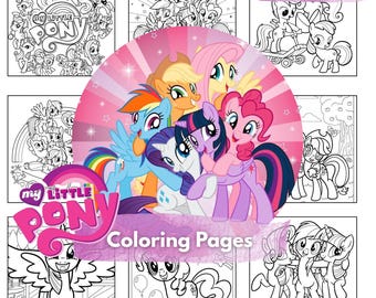 My Little Pony Målarbilder | 35 Sidor | My Little Pony Målarbok | Målarbilder För Barn | Direkt Nedladdning | PDF-format