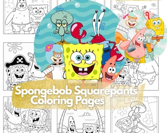 Sponge Bob Coloring Pages Bundle | Sponge Bob Printable Coloring Pages | 36 Pages PDF | Sponge Bob Coloring Book | Kids Activity Book |