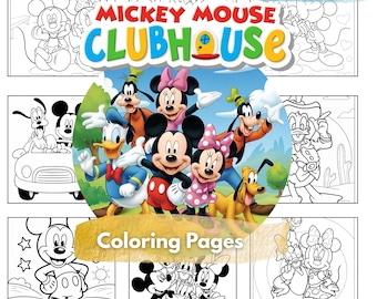 Dibujos para colorear de Mickey Mouse / 48 páginas / Libro para colorear de Mickey Mouse y sus amigos / Paquete de dibujos para colorear de Mickey Mouse / Descarga instantánea / Formato PDF