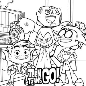 Teen Titans Go Malpaket | Titanen Cartoon Malbuch | 46 Seiten Druckbare PDF | Superhelden Kinder Erinnerungsbuch | Sofort Download Bild 2