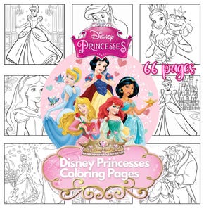 Dibujos para colorear de princesas Disney / Libro para colorear de 66 princesas / Paquete de dibujos para colorear de princesas / Láminas para colorear para niños / PDF imprimible