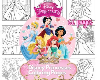 Disney Prinzessinnen Malvorlagen | 66 Prinzessinnen Malbuch | Prinzessinnen Färbung Bundle | Malvorlagen für Kinder | Druckbares PDF