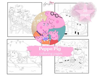 Peppa Pig Målarbilder Paket | 20 Utskrivbara och Enkla Målarbilder