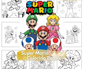 Super Mario Coloring Book | 50 Pages | Printable PDF | Super Mario & Friends Coloring Bundle | Instant Download