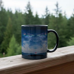 Taza Sooke Basin Fire Rainbow / Isla de Vancouver / Taza negra de 325 ml