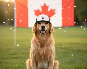 Gesch. 1867 Maple Leaf PupLid – Canada Day, 1 juli, hondenvrachtwagenpet