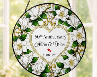 Personalized 50th Anniversary Gift for Couple, Wedding Anniversary Gift for Husband, Gift For Wife or Parents, Wedding Keepsake Decor