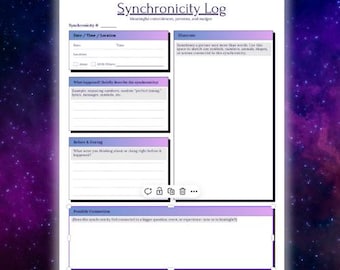 Synchronicity Journal – Meaningful Coincidences & Patterns (Digital Download)