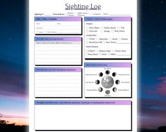UFO Sightings Journal (Digital Download)