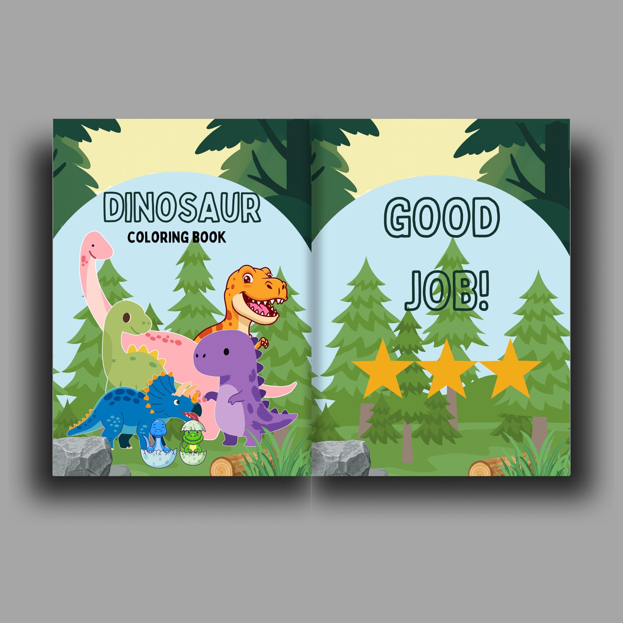 Dinosaur Coloring Book for Kids | 10 Printable Pages (PDF) - Etsy