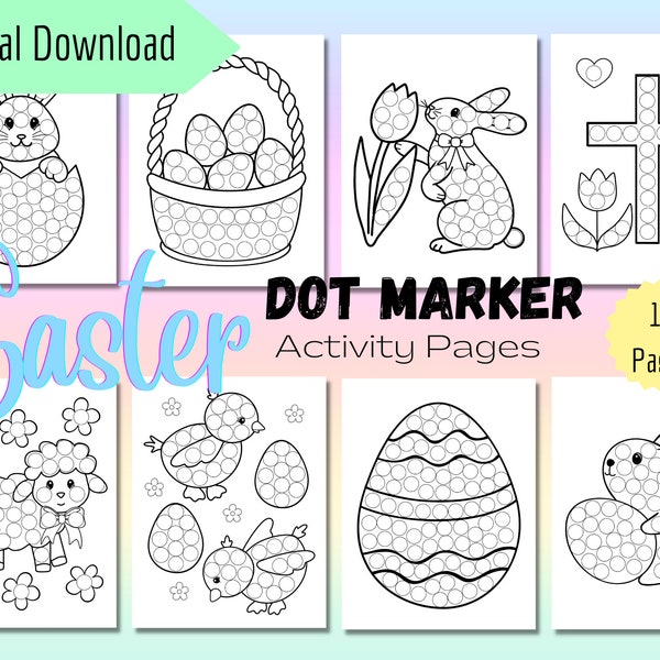 Easter Dot Marker activity page, Dot Marker Printable for Toddlers, Do a Dot activity pages, Easter activity page for toddlers, Dot Marker