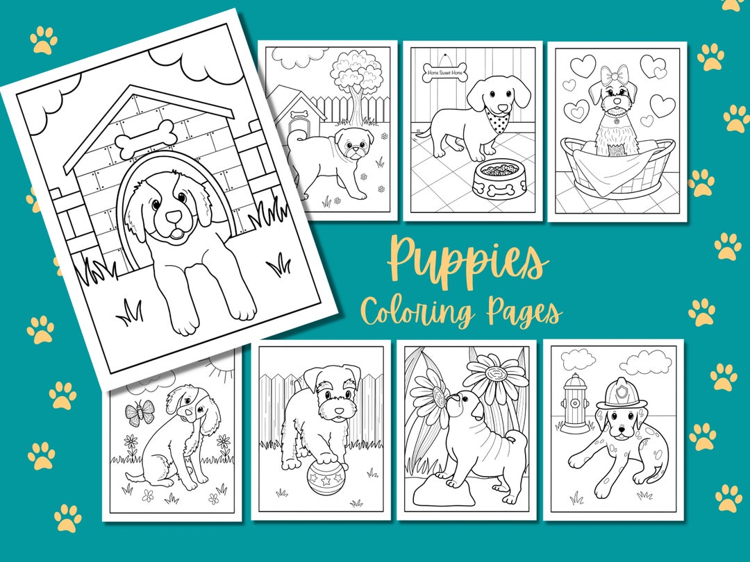 Puppy Coloring Pages, Kid’s Coloring Pages, Kid’s Coloring Book