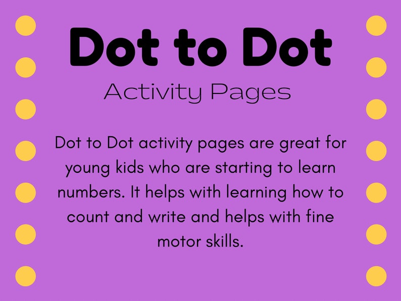 Dot to Dot for Kids Dot to Dot Printable Connect the Dots Etsy