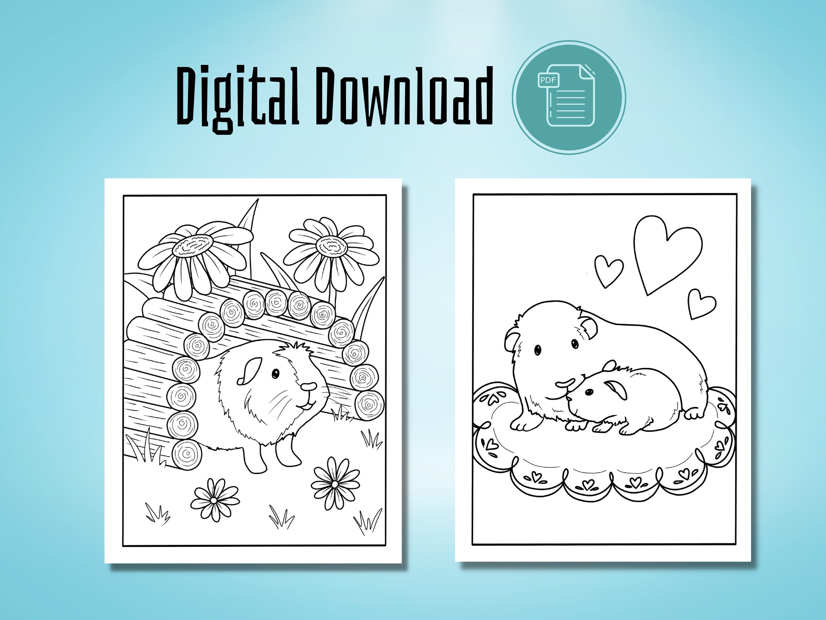 Guinea Pigs Coloring Pages, Easy Coloring Pages, Kids Coloring Pages, Guinea  Pig Coloring Book, Adult Coloring Pages, Pet Coloring - Etsy