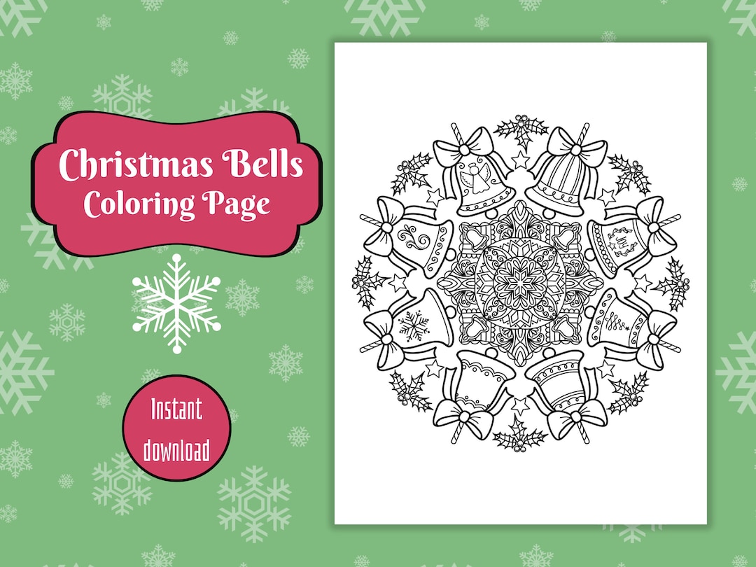 Christmas Coloring Page, Adult Coloring Page, Christmas Mandala ...