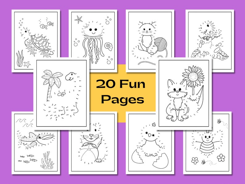 Dot to Dot for Kids Dot to Dot Printable Connect the Dots - Etsy
