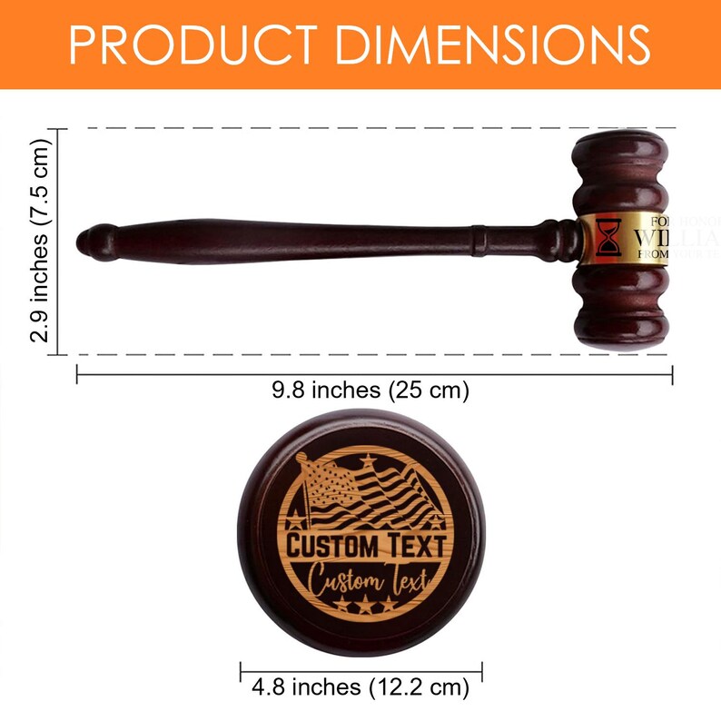 Personalized Gavel and Sound Block Set With Engraved Text - Gift for ...