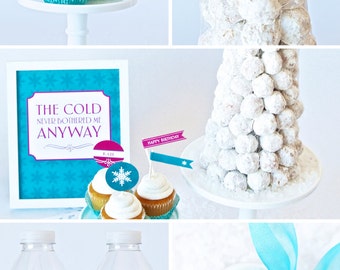COMBO PACK of Frozen inspired Birthday Party Decor - Instant Downloads