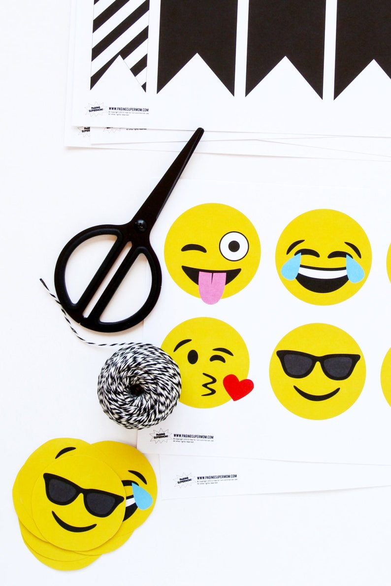 Emoji Birthday Party Decor Banner - Printable PDF - Etsy