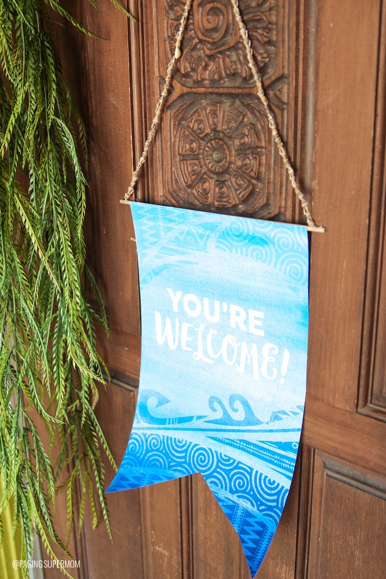 Moana Party you're Welcome Door Sign for Moana - Etsy
