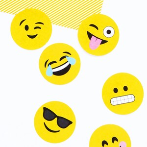 Printable Emoji Party Punchables - Cupcake Toppers or Table Confetti - Printable PDF Emoji Party Decor